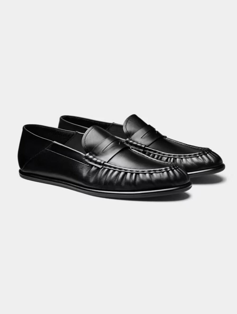 SUITSUPPLY Black Penny Loafer in Italian Calf Leather